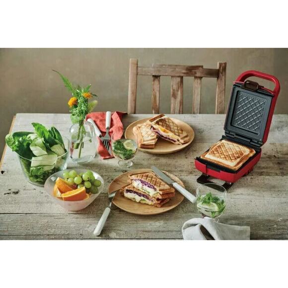 Recolte PRESS SAND MAKER RPS-2 Quilt Sandwich toaster 100V Red - Picture 2 of 14